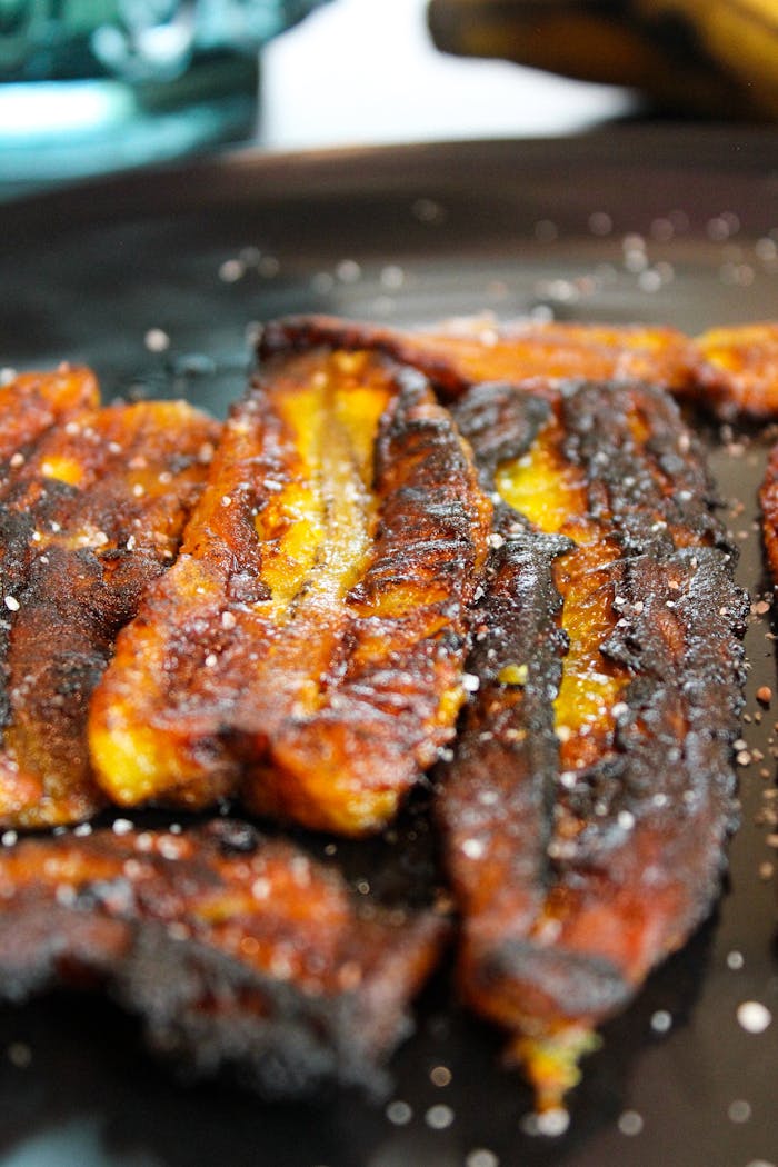 Cooked Banana on the Plate